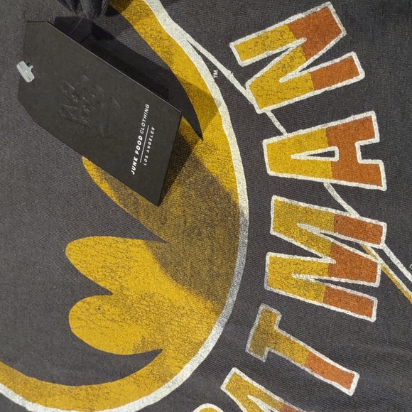 Batman Bat Signal Junk Food Clothing T Shirt New Men's Unisex XL New Gray Black - Picture 3 of 4